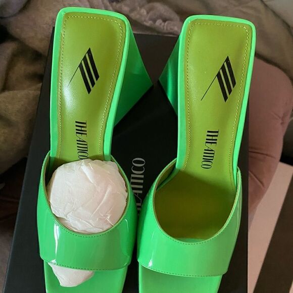 [the attico] BNIB Devon neon green mules #7 - Picture 9 of 13